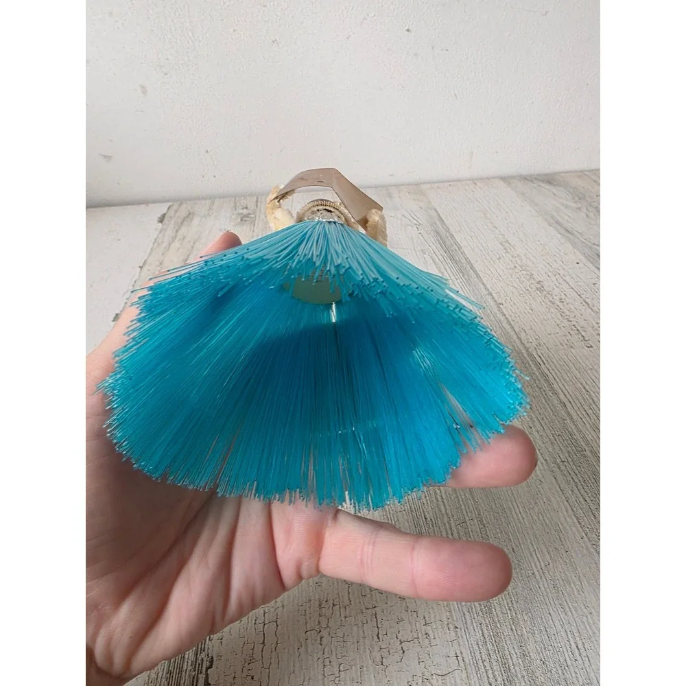 Vintage mercury glass angel cherub choir figurine Xmas blue tree topper